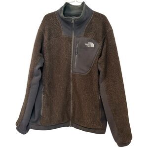 The North Face Grizzly Fleece Full Zip Jacket Men’s Large (L) Polartek Drk Brown